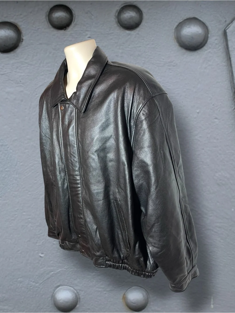 Hard Rock Cafe Houston   Embroidered Black Leather Bomber Jacket Men's Size XXL